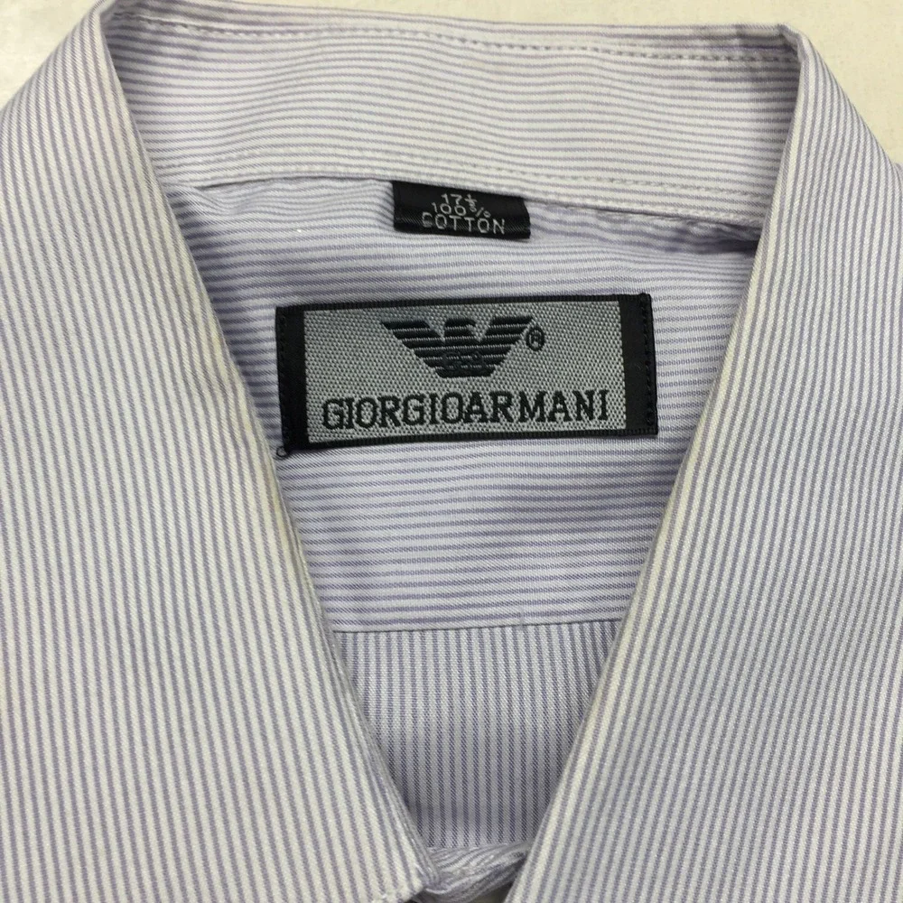 Giorgio Armani Men's Striped Short Sleeve‎ Button Up Casual Shirt **See, Read**
